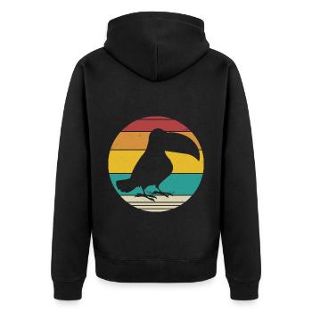 Vintage Toucan - Veste à capuche bio Premium Unisexe - noir - Dos - Nico (187cm)