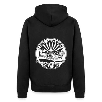 Rafting Wildwasser Kanu Kajak - Unisex Premium Bio Zip Hoodie - Schwarz - Hinten - Nico (187cm)
