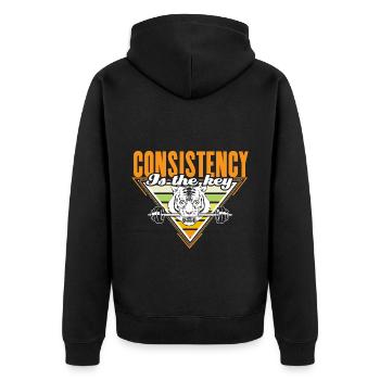 Musculation Gym Haltères Idée cadeau - Veste à capuche bio Premium Unisexe - noir - Dos - Nico (187cm)