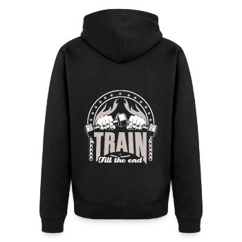 Cadeau d’entraînement de biceps de musculation - Veste à capuche bio Premium Unisexe - noir - Dos - Nico (187cm)