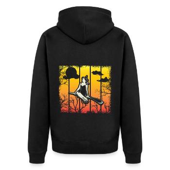 Halloween Witch Witches October Gift - Unisex Premium Organic Zip Hoodie - black - Back - Nico (187cm)