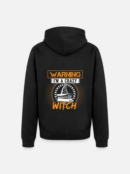 Halloween Witch Saying - Unisex Premium Organic Zip Hoodie - black