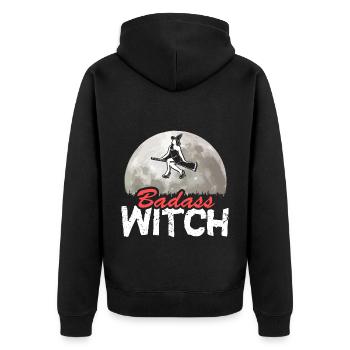 Halloween Witch Witches October Gift - Unisex Premium Organic Zip Hoodie - black - Back - Nico (187cm)