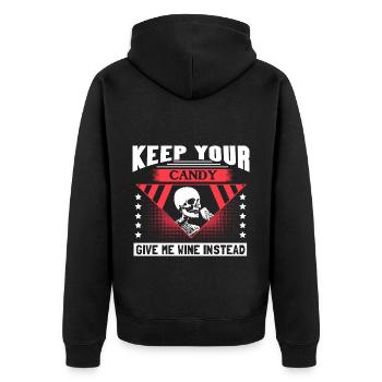 Halloween Skelett Gruselig Geschenkidee - Unisex Premium Bio Zip Hoodie - Schwarz - Hinten - Nico (187cm)