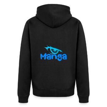 Logo manga oeil bleu clair & foncé - Veste à capuche bio Premium Unisexe - noir - Dos - Nico (187cm)