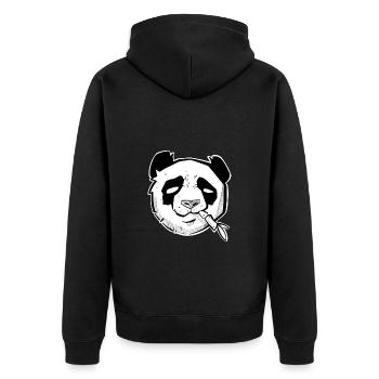 Tête de panda mignonstyle sketchy et dotwork - Veste à capuche bio Premium Unisexe - noir - Dos - Nico (187cm)