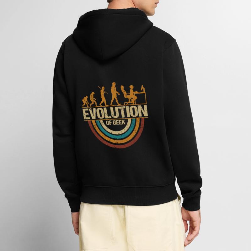Computer Nerd Programmierer Evolution witzige Unisex Premium Bio Zip Hoodie