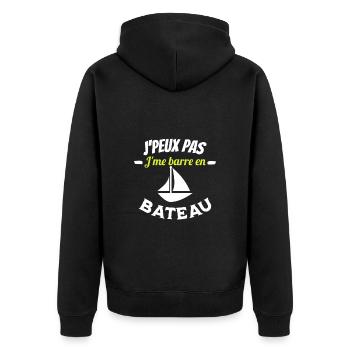 J'peux pas j'me barre en bateau - Veste à capuche bio Premium Unisexe - noir - Dos - Nico (187cm)