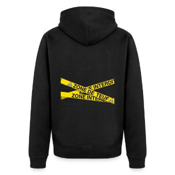 Attention ! zone de teuf - Veste à capuche bio Premium Unisexe - noir - Dos - Nico (187cm)