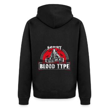 Halloween Vampir Lord Gruselig - Unisex Premium Bio Zip Hoodie - Schwarz - Hinten - Nico (187cm)