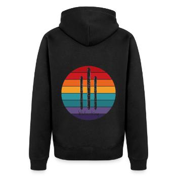 Retro Wasser Ski Wasser Sport - Unisex Premium Bio Zip Hoodie - Schwarz - Hinten - Nico (187cm)