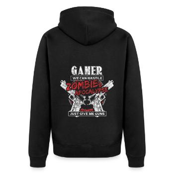 Zombie Apocalypse Gamer Monster - Veste à capuche bio Premium Unisexe - noir - Dos - Nico (187cm)