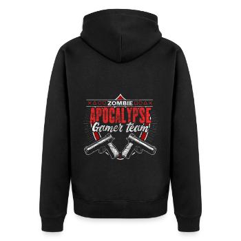 Zombie Apocalypse Survival Gift Idea - Unisex Premium Organic Zip Hoodie - black - Back - Nico (187cm)