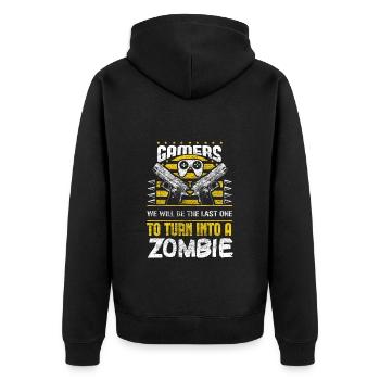 Zombie Apocalypse Weapons Monster - Unisex Premium Organic Zip Hoodie - black - Back - Nico (187cm)