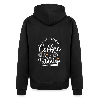 Spieleabend Spiel Schach Kartenspiel - Unisex Premium Bio Zip Hoodie - Schwarz - Hinten - Nico (187cm)