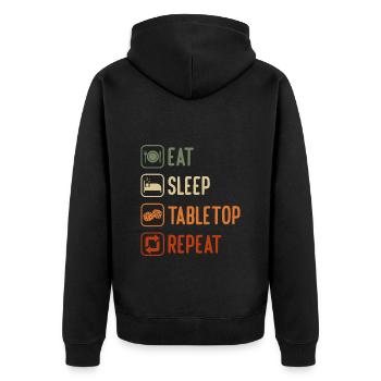 Spieleabend Gesellschaftsspiel Kartenspiel - Unisex Premium Bio Zip Hoodie - Schwarz - Hinten - Nico (187cm)