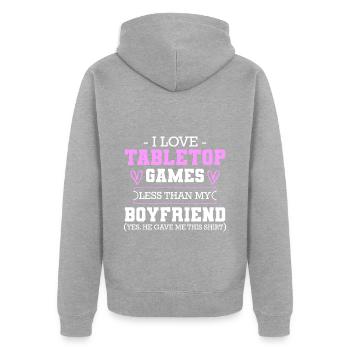 Board Games Game Figure Board - Unisex Premium Organic Zip Hoodie - heather grey - Back - Nico (187cm)