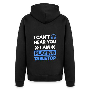 Brettspiele Brettspieler Spielfigur Rollenspiel - Unisex Premium Bio Zip Hoodie - Schwarz - Hinten - Nico (187cm)