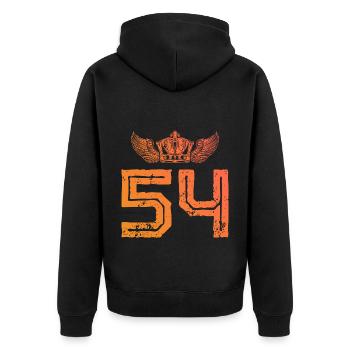 54 Couronne de numéros - Veste à capuche bio Premium Unisexe - noir - Dos - Nico (187cm)