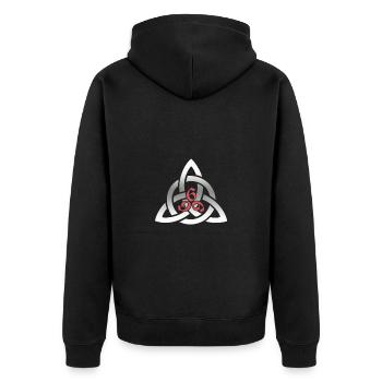 Symbol / Logo of Evil 666 - Unisex Premium Organic Zip Hoodie - black - Back - Nico (187cm)