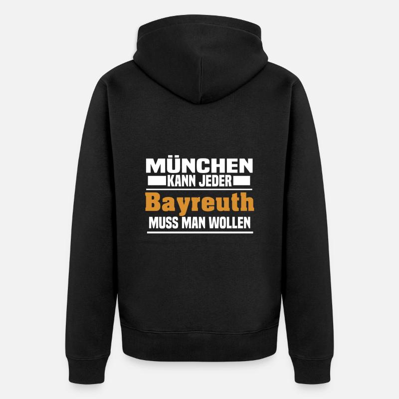 Bayreuth - Unisex Premium Bio Zip Hoodie - Schwarz