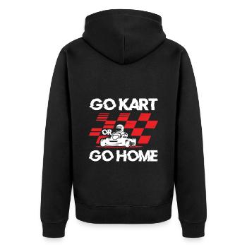 Kartbahn Karting Kartsport Rennfahrer - Unisex Premium Bio Zip Hoodie - Schwarz - Hinten - Nico (187cm)