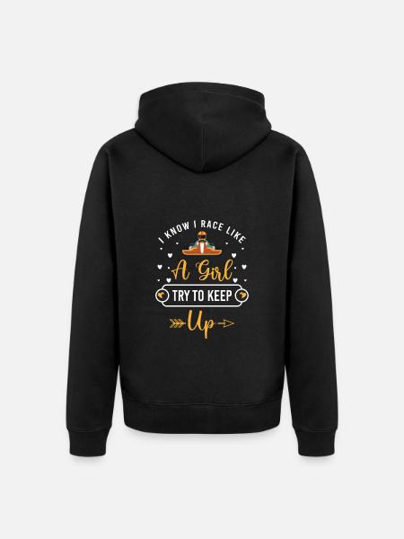 Kart track driver - Unisex Premium Organic Zip Hoodie - black