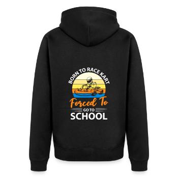 Kart Track Kart Driver Kartsport Race Track - Unisex Premium Organic Zip Hoodie - black - Back - Nico (187cm)