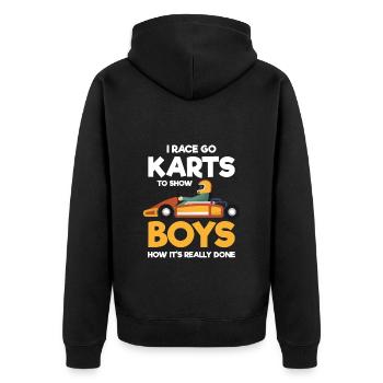 Pilote de Kart Track Kart Pilote de course - Veste à capuche bio Premium Unisexe - noir - Dos - Nico (187cm)