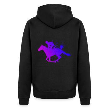 Dressour Racing Équitation de chasse féminine - Veste à capuche bio Premium Unisexe - noir - Dos - Nico (187cm)