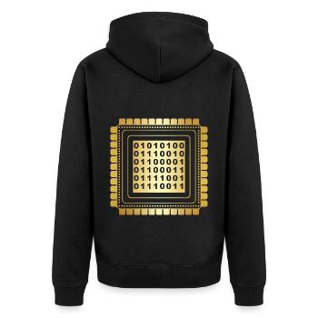 Programmeur Coder Développeur de logiciels - Veste à capuche bio Premium Unisexe - noir - Dos - Nico (187cm)
