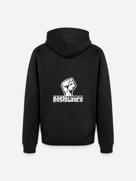 Résistance - Veste à capuche bio Premium Unisexe - noir