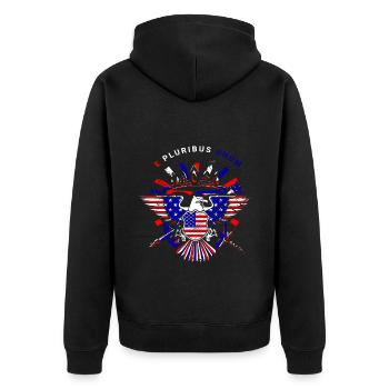 A beautiful American eagle design - Unisex Premium Organic Zip Hoodie - black - Back - Nico (187cm)