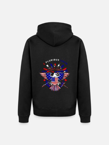A beautiful American eagle design - Unisex Premium Organic Zip Hoodie - black