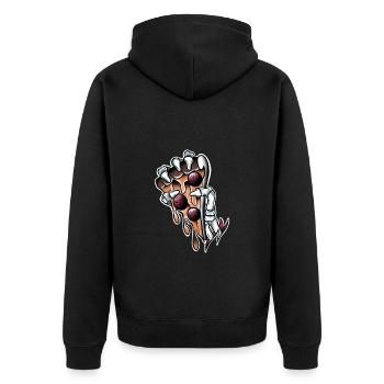 Main skeleton Pizza chorizo old-school tattoo art - Unisex Premium Organic Zip Hoodie - black - Back - Nico (187cm)