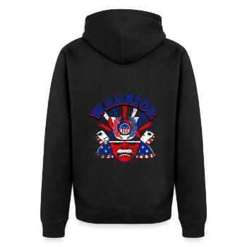 Un beau guerrier samouraï avec un design de drapeau américain - Veste à capuche bio Premium Unisexe - noir - Dos - Nico (187cm)