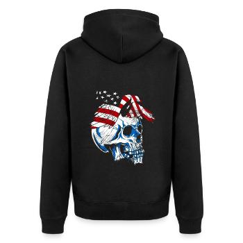 A beautiful and creepy skull design - Unisex Premium Organic Zip Hoodie - black - Back - Nico (187cm)