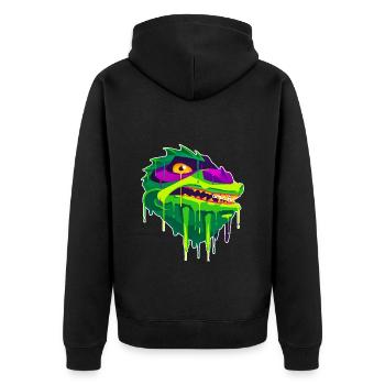 A Beautiful and Fun Kuo Toa Dragon Design - Unisex Premium Organic Zip Hoodie - black - Back - Nico (187cm)