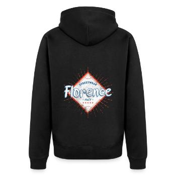 Florenz Florence Italien Stadt Skyline Liebe - Unisex Premium Bio Zip Hoodie - Schwarz - Hinten - Nico (187cm)