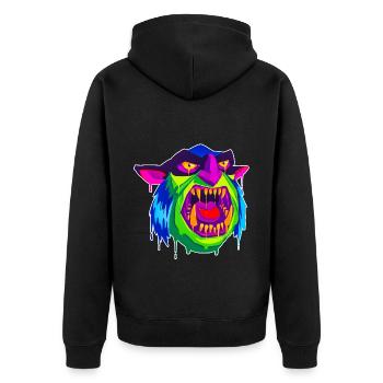 A Beautiful and Funny Ogre Monster Design - Unisex Premium Organic Zip Hoodie - black - Back - Nico (187cm)
