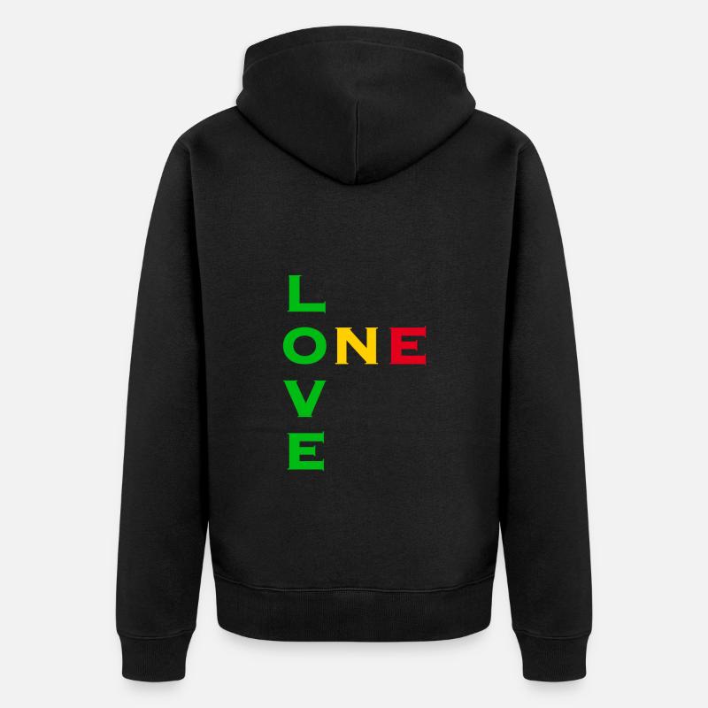 One love - vert jaune rouge - Veste à capuche bio Premium Unisexe - noir