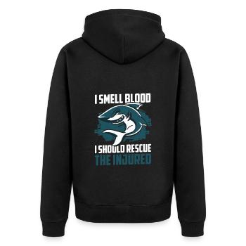 Grand requin blanc voilier poisson prédateur - Veste à capuche bio Premium Unisexe - noir - Dos - Nico (187cm)