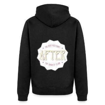 Climb - Unisex Premium Organic Zip Hoodie - black - Back - Nico (187cm)