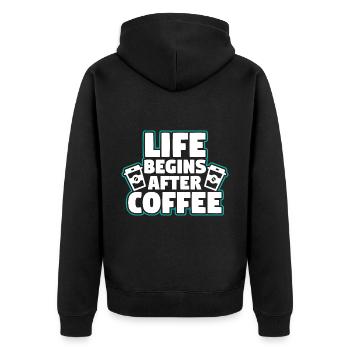 Coffee Espresso Morning Coffee Drinker Americano - Veste à capuche bio Premium Unisexe - noir - Dos - Nico (187cm)
