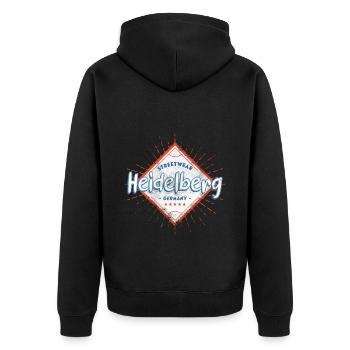 Heidelberg Allemagne Ville Skyline Accueil Amour - Veste à capuche bio Premium Unisexe - noir - Dos - Nico (187cm)