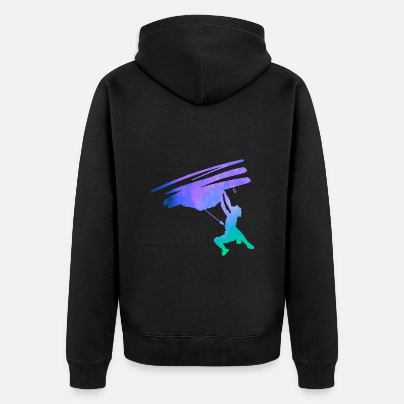 Silhouette sketchy escalade grimpeur - Veste à capuche bio Premium Unisexe - noir