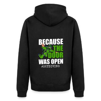 Skidiving Parasailing Airplane Free Fall - Unisex Premium Organic Zip Hoodie - black - Back - Nico (187cm)