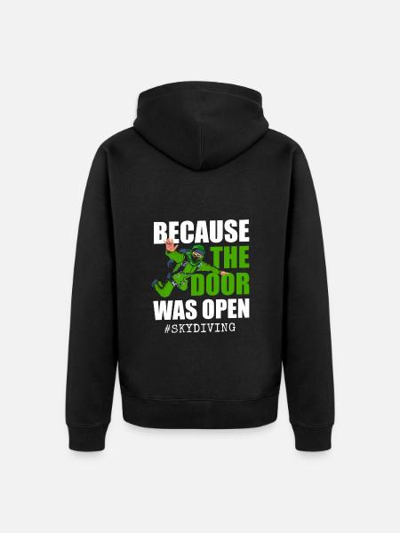 Skidiving Parasailing Airplane Free Fall - Unisex Premium Organic Zip Hoodie - black