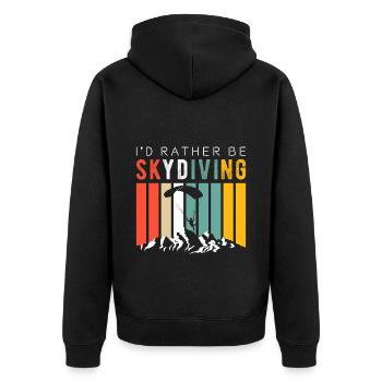 Parachute Parasailing Hang Glider Extreme Sports - Unisex Premium Organic Zip Hoodie - black - Back - Nico (187cm)