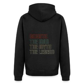 Coffee Coffee Bean Coffee Lovers - Unisex Premium Organic Zip Hoodie - black - Back - Nico (187cm)